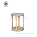French Vintage White Washed Oak Wood Side Table HL388-CS